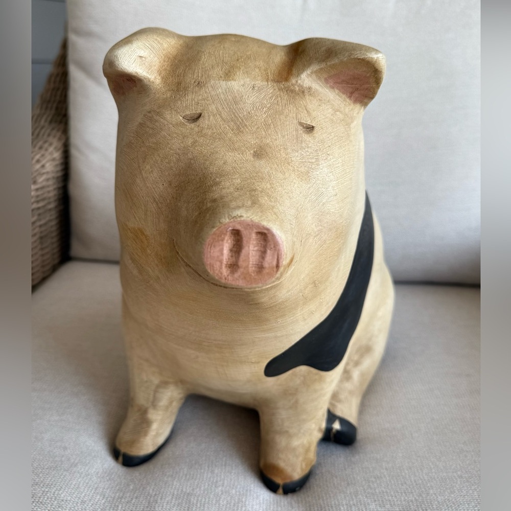 Campbell Classics Pig Wood Carving